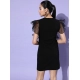 Generic Women's Organza And Polyester Lycra Ruffled Sleeveless Dress (Black) Generic Women's Organza And Polyester Lycra Ruffled Sleeveless Dress (Black)