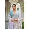 Generic Women's Blended_Cotton Floral Weaving Pattern Saree With Unstitched Blouse 5.5Mtr (Pink)