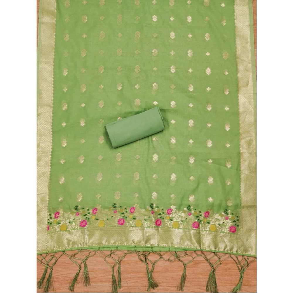 Generic Women's Banarasi Silk Printed Unstitched Salwar Suit Material With Dupatta (Pista, 3Mtrs) Generic Women's Banarasi Silk Printed Unstitched Salwar Suit Material With Dupatta (Pista, 3Mtrs)