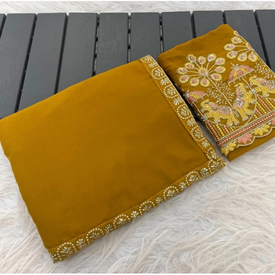 Generic Women's Art Silk Embroidered Saree With Unstitched Blouse 5.5Mtr (Yellow) Generic Women's Art Silk Embroidered Saree With Unstitched Blouse 5.5Mtr (Yellow)