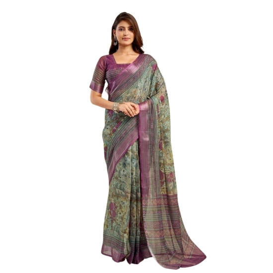 Generic Women's Faux Linen Printed Ready to wear Saree With Unstitched Blouse 5.5Mtr (Multicolor) Generic Women's Faux Linen Printed Ready to wear Saree With Unstitched Blouse 5.5Mtr (Multicolor)