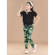 Generic Girl's Cotton Lycra Floral Elasticated Jeggings (Black-Green) Generic Girl's Cotton Lycra Floral Elasticated Jeggings (Black-Green)