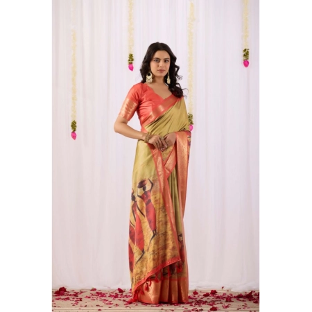 Generic Women's Faux_Silk Printed Saree With Unstitched Blouse 5.5Mtr (Olive) Generic Women's Faux_Silk Printed Saree With Unstitched Blouse 5.5Mtr (Olive)