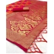 Generic Women's Soft Litchi Silk Jacquard Work Saree With Unstitched Blouse 5.5Mtr (Red) Generic Women's Soft Litchi Silk Jacquard Work Saree With Unstitched Blouse 5.5Mtr (Red)