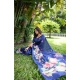 Generic Women's Faux_Tussar Floral Saree With Unstitched Blouse 5.5Mtr (Navy_Blue) Generic Women's Faux_Tussar Floral Saree With Unstitched Blouse 5.5Mtr (Navy_Blue)