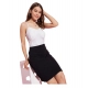 Generic Women's Polyester Lycra Color Blocking Shoulder Straps Dress (White - Black) Generic Women's Polyester Lycra Color Blocking Shoulder Straps Dress (White - Black)
