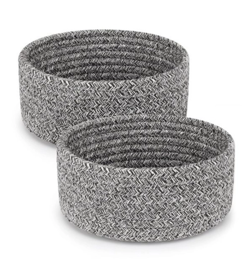 Generic Cotton 8x3 Inch Kidi Round 2 Set Bedside Organizer With Out Lid (Black) Generic Cotton 8x3 Inch Kidi Round 2 Set Bedside Organizer With Out Lid (Black)