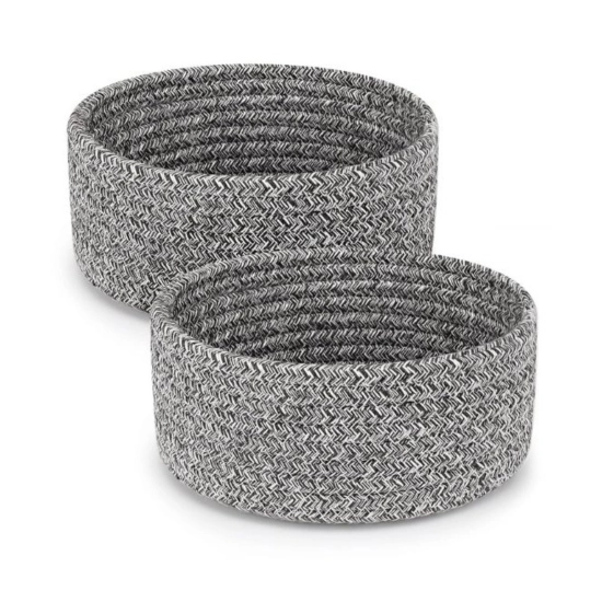Generic Cotton 8x3 Inch Kidi Round 2 Set Bedside Organizer With Out Lid (Black) Generic Cotton 8x3 Inch Kidi Round 2 Set Bedside Organizer With Out Lid (Black)
