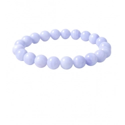 Generic Natural Crystal 8mm Bluelace Agate Bracelet (Light Blue)