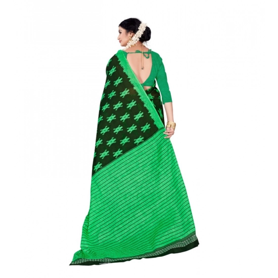 Generic Women's Soft Pure Cotton Printed Saree With Unstitched Blouse 5.5Mtr (Green) Generic Women's Soft Pure Cotton Printed Saree With Unstitched Blouse 5.5Mtr (Green)