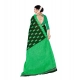 Generic Women's Soft Pure Cotton Printed Saree With Unstitched Blouse 5.5Mtr (Green)