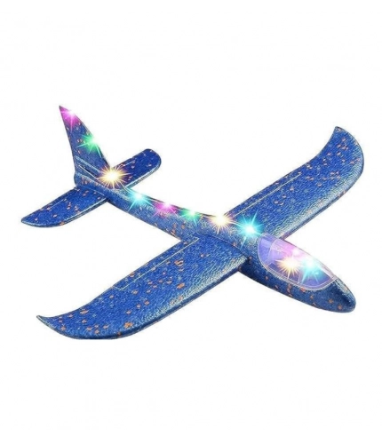 Generic EPP Foam Galaxy Hand Throw Flying LED Glider Airplane (Blue-Multicolor)