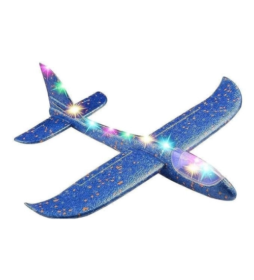 Generic EPP Foam Galaxy Hand Throw Flying LED Glider Airplane (Blue-Multicolor)