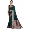 Generic Women's Jacquard Woven Saree With Unstitched Blouse 5.5Mtr (Green)