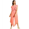 Generic Girl's Polyester Floral Sleeveless Jumpsuit (Pink) Generic Girl's Polyester Floral Sleeveless Jumpsuit (Pink)