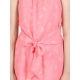 Generic Girl's Polyester Floral Short Sleeve Dress (Coral)