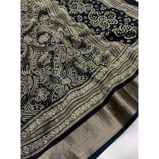 Generic Women's Cotton Silk Printed Saree With Unstitched Blouse 5.5Mtr (Black) Generic Women's Cotton Silk Printed Saree With Unstitched Blouse 5.5Mtr (Black)