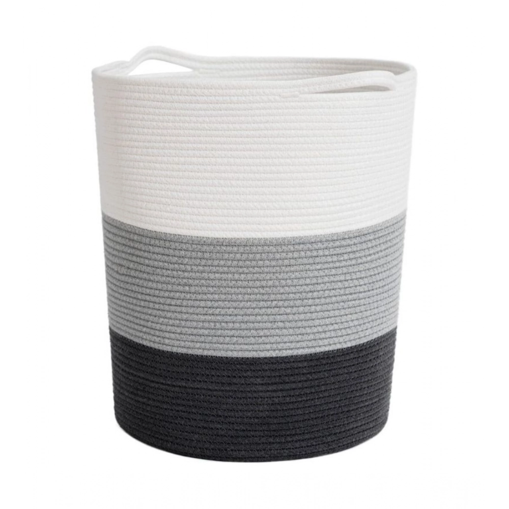 Generic Cotton Pack Of_1 12x14 Inch Laundry Storage Basket For Clothes (Multicolor)