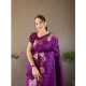 Generic Women's Soft Litchi Silk Jacquard Work Saree With Unstitched Blouse 5.5Mtr (Purple) Generic Women's Soft Litchi Silk Jacquard Work Saree With Unstitched Blouse 5.5Mtr (Purple)
