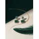Generic Women's Brass Silver Plated Drop Earrings (Green) Generic Women's Brass Silver Plated Drop Earrings (Green)