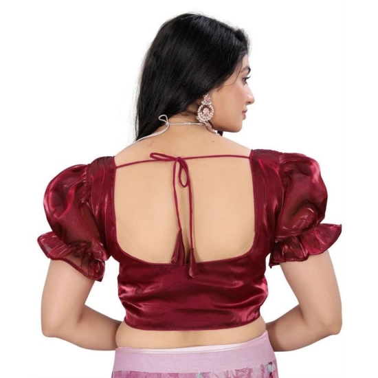 Generic Women's Jimmy Solid Designer Neck Elastic Sleeve Readymade Blouse (Maroon 38 , Alterable up to 42)-PID65831 Generic Women's Jimmy Solid Designer Neck Elastic Sleeve Readymade Blouse (Maroon 38 , Alterable up to 42)-PID65831
