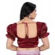 Generic Women's Jimmy Solid Designer Neck Elastic Sleeve Readymade Blouse (Maroon 38 , Alterable up to 42)-PID65831 Generic Women's Jimmy Solid Designer Neck Elastic Sleeve Readymade Blouse (Maroon 38 , Alterable up to 42)-PID65831