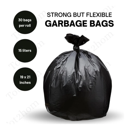 Generic Pack of 4 Plastic 19 x 21 Inches Garbage Bag (Black) Generic Pack of 4 Plastic 19 x 21 Inches Garbage Bag (Black)