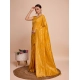 Generic Women's Soft Silk Jacquard Saree With Unstitched Blouse 5.5Mtr (Mustard)