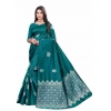 Generic Women's Soft Lichi Silk Printed Saree With Unstitched Blouse 5.5Mtr (Rama)