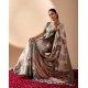 Generic Women's Faux_Silk_Blend Printed Saree With Unstitched Blouse 5.5Mtr (Beige)