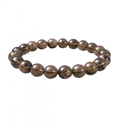 Generic Natural Crystal 8mm Smoky Quartz Bracelet  (Brown)