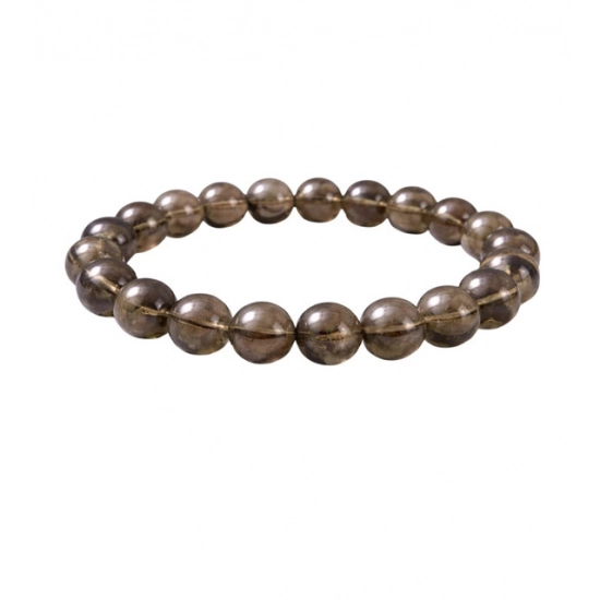 Generic Natural Crystal 8mm Smoky Quartz Bracelet  (Brown)