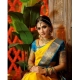 Generic Women's Soft Litchi Silk Jacquard Work Saree With Unstitched Blouse 5.5Mtr (Yellow)