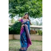Generic Women's Katan_Silk Zari_Weaving Saree With Unstitched Blouse 5.5Mtr (Blue)