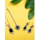 Generic Women's Brass Silver Plated Pendant Set (Blue) Generic Women's Brass Silver Plated Pendant Set (Blue)