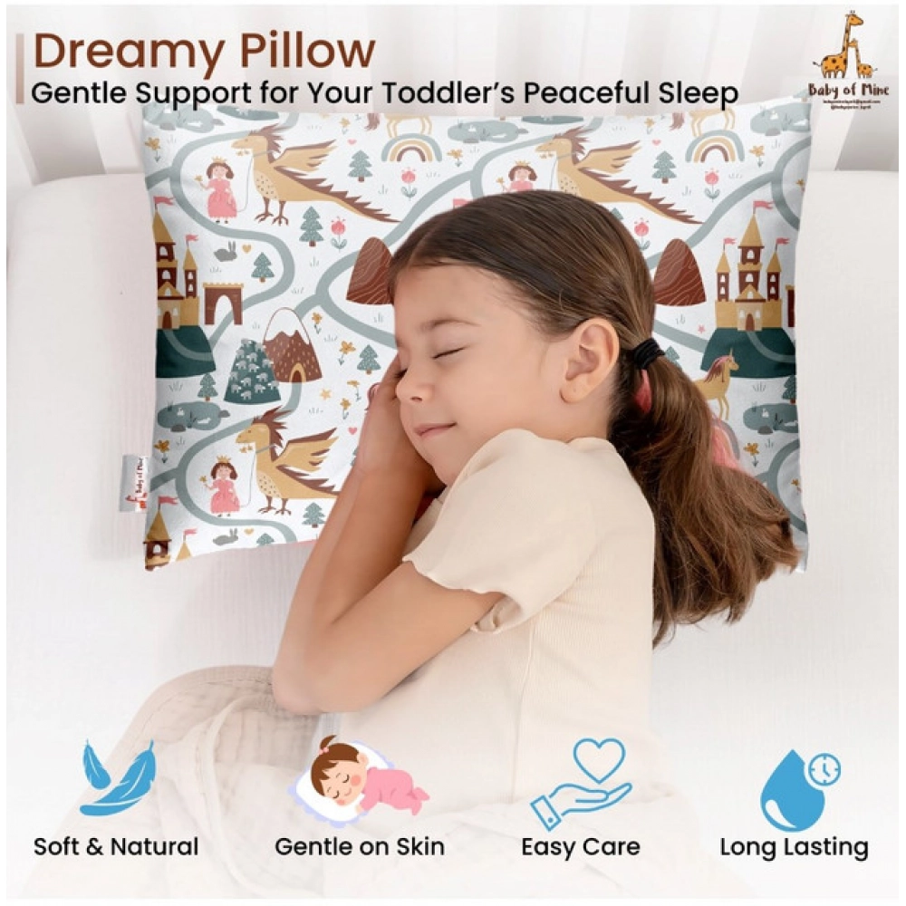 Soft Plush Printed Baby Infant Pillow for Kids Age 1 To 5 Years (Multicolor)