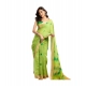 Generic Women's Linen Cotton Printed Ready To Wear Saree With Unstitched Blouse 5.5 Mtr (Lime)