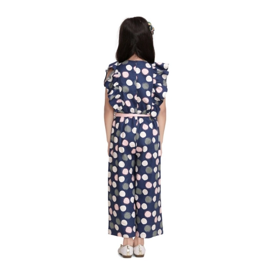 Generic Girl's Rayon Polka Flutter Jumpsuit (Multicolor) Generic Girl's Rayon Polka Flutter Jumpsuit (Multicolor)