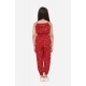 Generic Girl's Rayon Floral Sleeveless Jumpsuit (Red) Generic Girl's Rayon Floral Sleeveless Jumpsuit (Red)