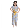 Generic Girl's Rayon Floral Flutter Jumpsuit (Blue-Yellow) Generic Girl's Rayon Floral Flutter Jumpsuit (Blue-Yellow)