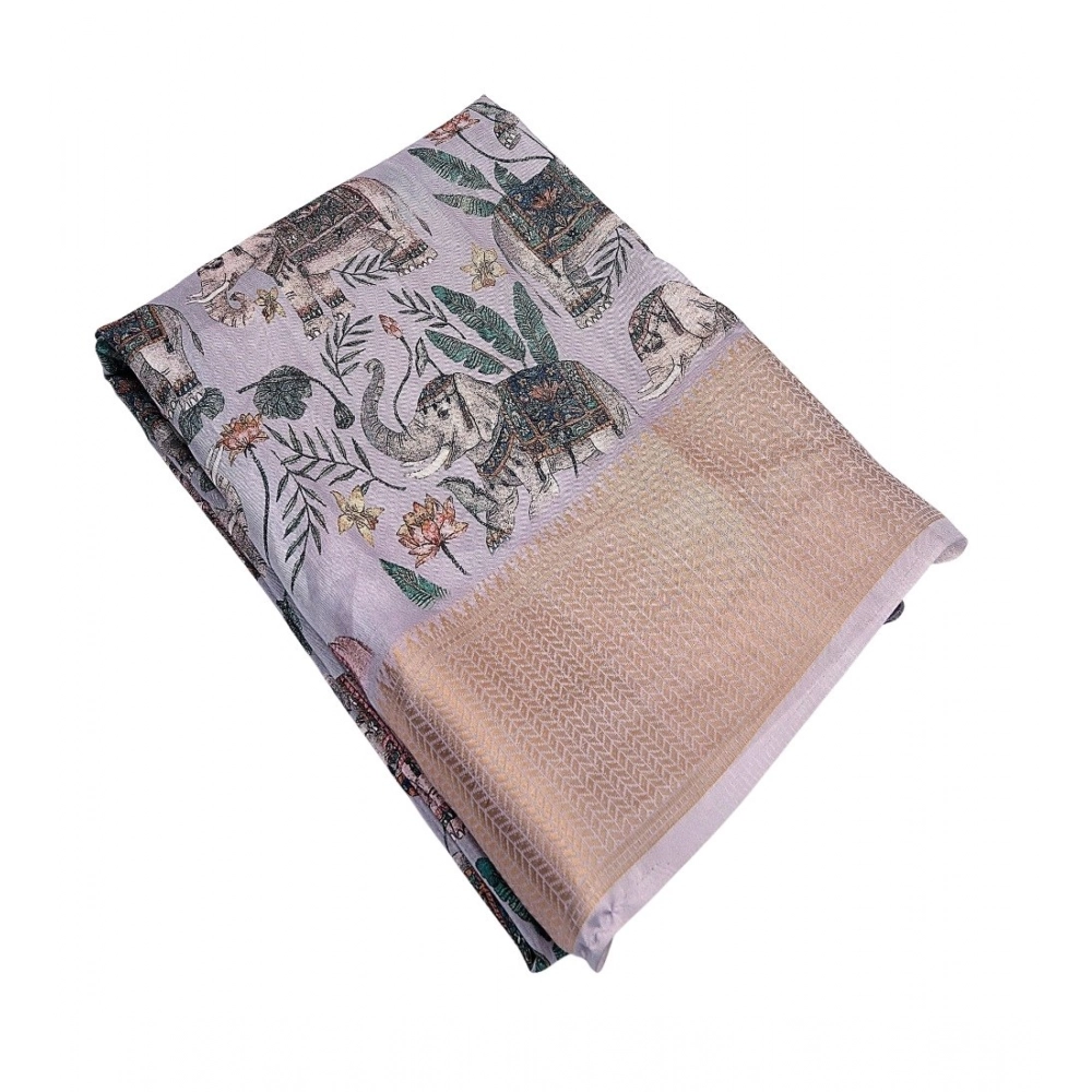 Generic Women's Cotton Silk Printed Saree With Unstitched Blouse 5.5Mtr (Grey) Generic Women's Cotton Silk Printed Saree With Unstitched Blouse 5.5Mtr (Grey)