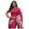 Generic Women's Faux_Tussar Floral Saree With Unstitched Blouse 5.5Mtr (Pink)
