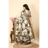 Generic Women's Cotton Silk Floral Printed Saree With Unstitched Blouse 5.5Mtr (Multicolor)