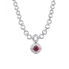 Generic Women's Brass Silver Plated Necklace set (Red)