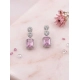 Generic Women's Brass Silver Plated Drop Earrings (Pink) Generic Women's Brass Silver Plated Drop Earrings (Pink)