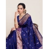 Generic Women's Jacquard Woven Saree With Unstitched Blouse 5.5Mtr (Navy)