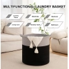 Generic Cotton 12x14 Inch-1 Pcs Storage Basket For Clothes With Out Lid (Gray-Black)
