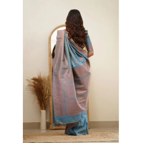 Generic Women's Soft Litchi Silk Jacquard Work Saree With Unstitched Blouse 5.5Mtr (Gray) Generic Women's Soft Litchi Silk Jacquard Work Saree With Unstitched Blouse 5.5Mtr (Gray)