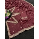 Generic Women's Georgette Embroidered Saree With Unstitched Blouse 5.5Mtr (Maroon)