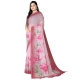 Generic Women's Georgette Floral Printed Saree With Unstitched Blouse 5.5Mtr (Rose Pink)